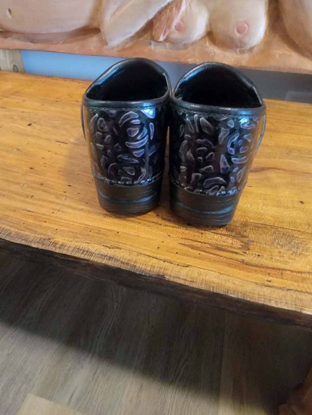 Dansko Sz 40=9 Pro XP Night Rose Black & Purple Floral Pantent Leather - Picture 4 of 10